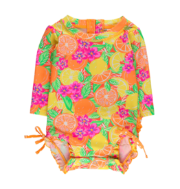 RuffleButts Neon Squeeze the Day 1pc Rash Guard
