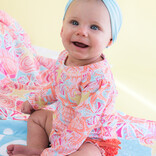 RuffleButts Sunset Seashells 1pc Rash Guard