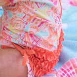 RuffleButts Sunset Seashells 1pc Rash Guard