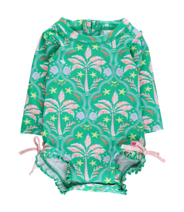 RuffleButts Coconut Cabana 1pc Rash Guard