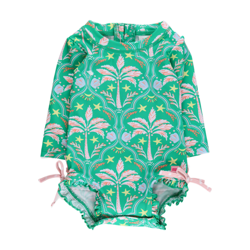 RuffleButts Coconut Cabana 1pc Rash Guard