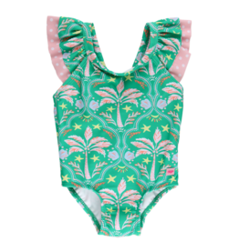 RuffleButts Coconut Cabana Bow V-Back 1pc