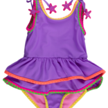 RuffleButts Neon Purple Crochet Peplum 1pc