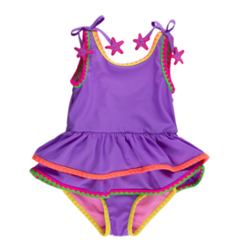 RuffleButts Neon Purple Crochet Peplum 1pc