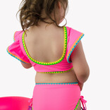 RuffleButts Neon Pink Crochet Butterfly Tankini