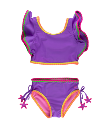 RuffleButts Neon Purple Crochet Butterfly Tankini
