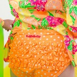 RuffleButts Neon Squeeze the Day Scallop Hem 2pc Rash Guard