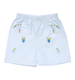 Zuccini Zuccini Leo Short - Blue Seersucker/Fishing Lure