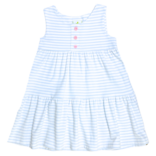 Zuccini Zuccini Gwyneth Dress - Blue Stripe/Flower Buttons