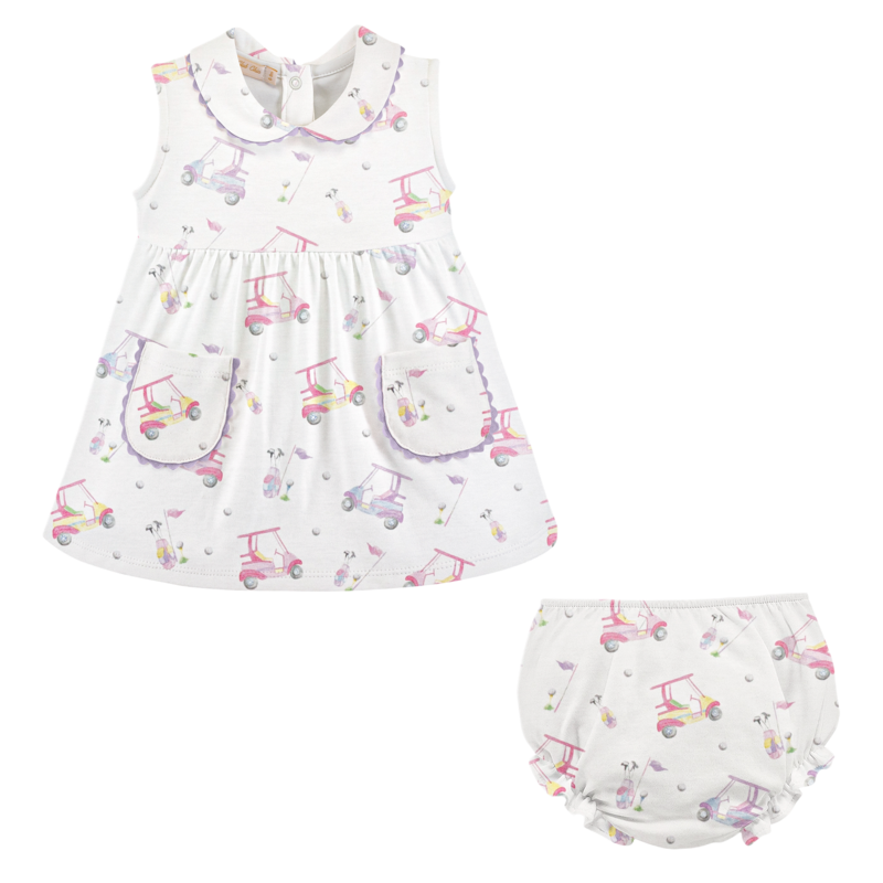 Baby Club Chic Baby Club Chic Golfing Grace Collared Dress w/ Bloomer