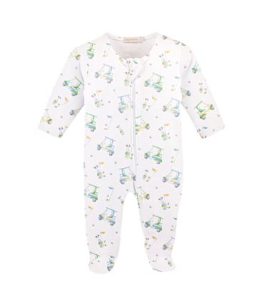 Baby Club Chic Baby Club Chic Golf Print Zipper Footie