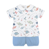 Baby Club Chic Baby Club Chic Fishing Day Collared Shirt & Bloomer Set