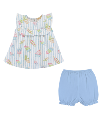 Baby Club Chic Baby Club Chic Scoops & Smiles Blouse & Bloomer Set