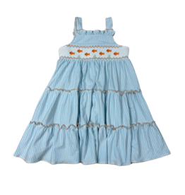 Whimsy Bay Whimsy Bay Goldfish Gang Smocked Tiered Dress