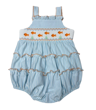 Whimsy Bay Whimsy Bay Goldfish Gang Smocked Bubble