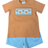 Whimsy Bay Whimsy Bay Goldfish Gang Smocked Short Set