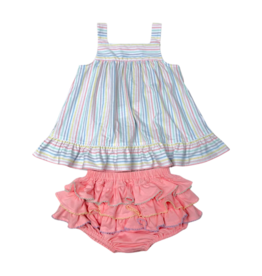 Whimsy Bay Whimsy Bay Pastel Penny Stripe Breezy Bloomer Set