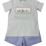 Whimsy Bay Whimsy Bay Construction Crew Smocked Short Set