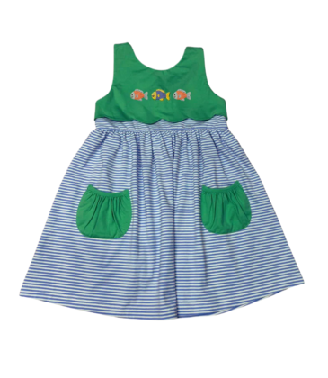 Whimsy Bay Whimsy Bay Three Little Fish Scallop Dress
