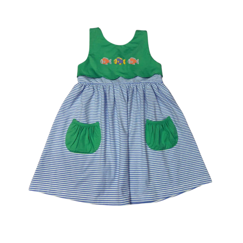 Whimsy Bay Whimsy Bay Three Little Fish Scallop Dress