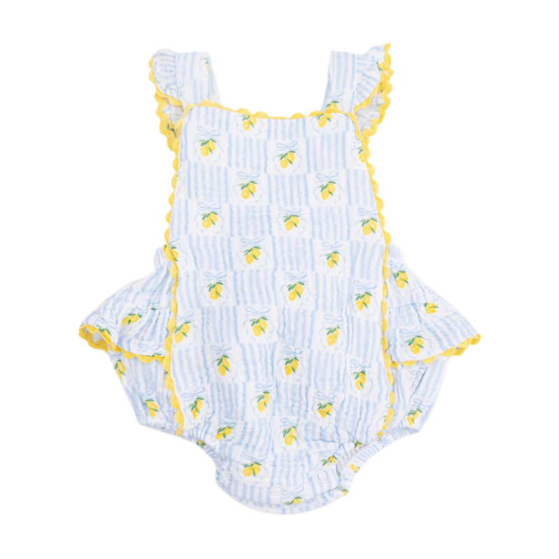 Angel Dear Angel Dear Ric Rac Ruffle Sunsuit - Lovely Lemons