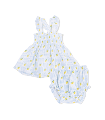 Angel Dear Angel Dear Smocked Top & Bloomer Set - Lovely Lemons