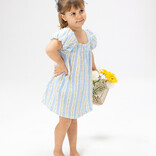 Angel Dear Angel Dear Puff Sleeve Babydoll Dress & Bloomer - Odalys Floral Stripe