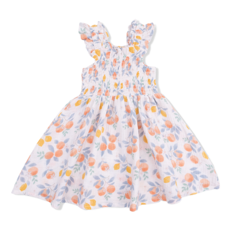 Angel Dear Angel Dear Smocked Sundress - Citrus Floral