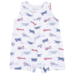 Angel Dear Angel Dear Shortie Romper - Vintage Planes
