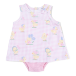 Angel Dear Angel Dear A-Line Bodysuit Dress - Vintage Spring Ducklings Pink