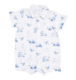 Angel Dear Angel Dear Polo Shortie - Baby Golf Carts Blue