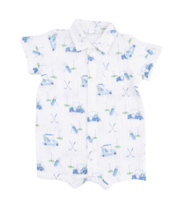 Angel Dear Angel Dear Polo Shortie - Baby Golf Carts Blue
