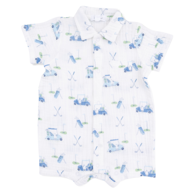 Angel Dear Angel Dear Polo Shortie - Baby Golf Carts Blue