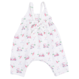 Angel Dear Angel Dear Tie Back Romper - Baby Golf Carts Pink