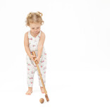 Angel Dear Angel Dear Tie Back Romper - Baby Golf Carts Pink