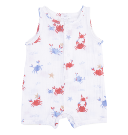 Angel Dear Angel Dear Shortie Romper - Crayon Crabs