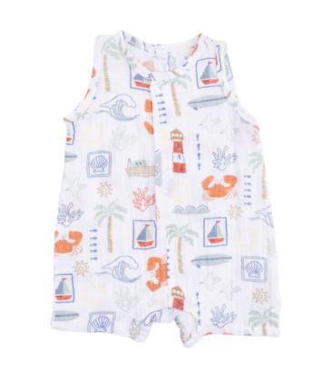 Angel Dear Angel Dear Shortie Romper - Club Mediterranean