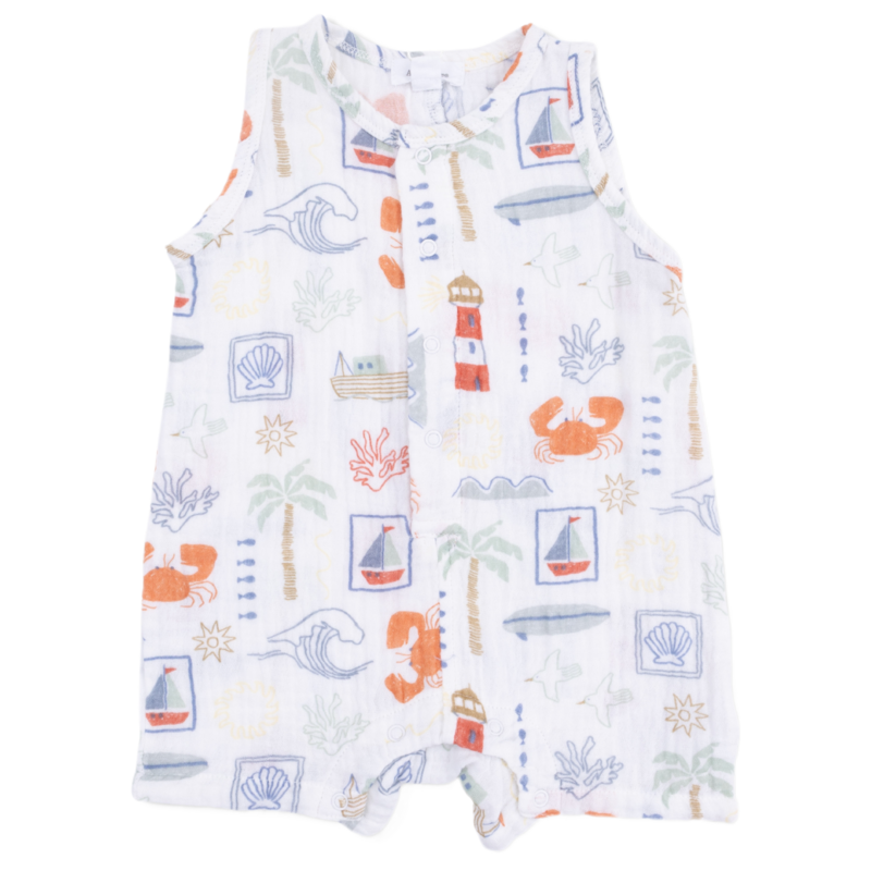Angel Dear Angel Dear Shortie Romper - Club Mediterranean