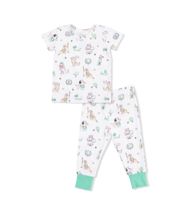 Angel Dear Angel Dear Loungewear Set - Country Club Dogs Pink