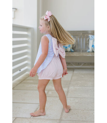 James & Lottie James & Lottie Bow Lottie Bloomer Set - Blue Floral Scallop