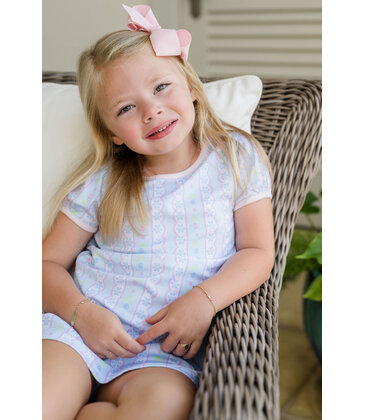 James & Lottie James & Lottie Play Dress - Blue Floral Scallop