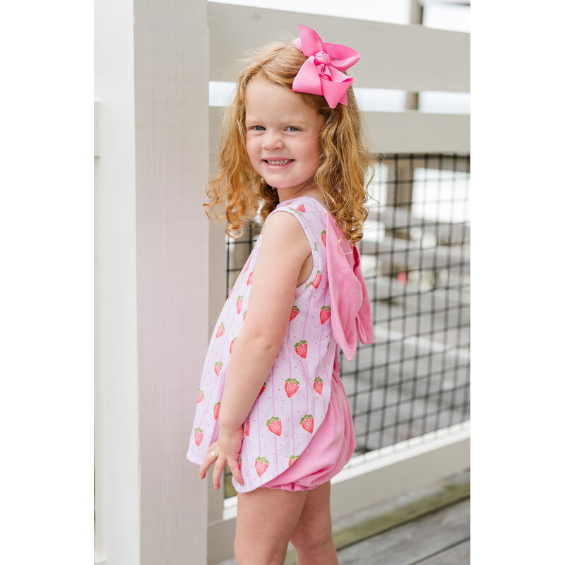 James & Lottie James & Lottie Bow Lottie Bloomer Set - Strawberry Stripe