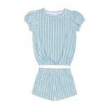 Minnow Swim Tamarin Stripe French Terry Top & Short Set