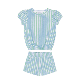 Minnow Swim Tamarin Stripe French Terry Top & Short Set