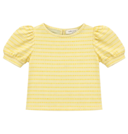 Nella June Nella June Puff Sleeve Tee - Yellow Floral Stripe