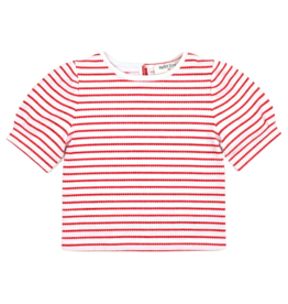 Nella June Nella June Puff Sleeve Tee - Red Heart Stripe