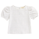 Nella June Nella June Puff Sleeve Tee - Purple Heart Stripe