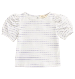 Nella June Nella June Puff Sleeve Tee - Purple Heart Stripe