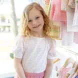 Nella June Nella June Puff Sleeve Tee - Pink Heart Stripe