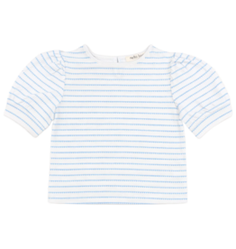 Nella June Nella June Puff Sleeve Tee - Blue Heart Stripe